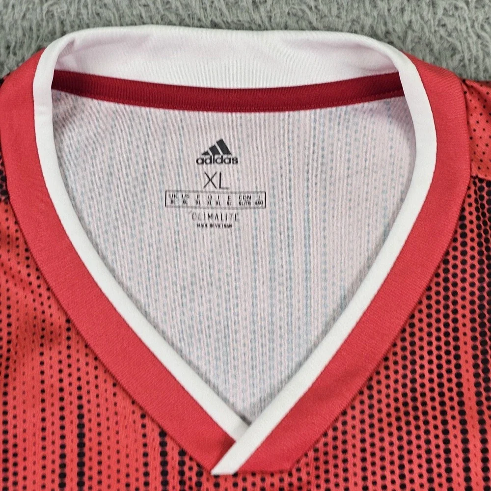 Dynamo FC Soccer Jersey‎ Mens XL Red Adidas Climalite 10 Short Sleeve Top